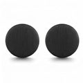 Premium Matte Black Stainless Steel Circular Stud Earrings