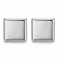 Luxury Polished Stainless Steel Square Stud Earrings